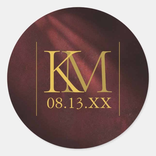 Sticker Rond Lumière de la lune Romance Mariage Bourgogne ID881 (Devant)