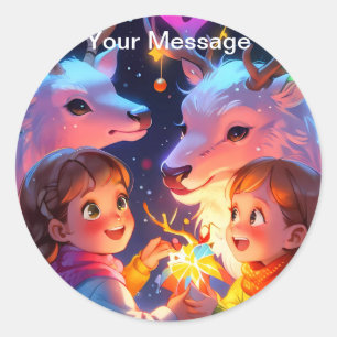 Sticker Rond Lumière de Noël enchantée