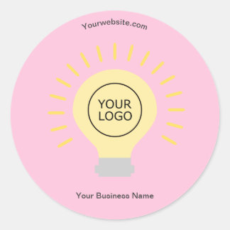 Sticker Rond Lumière électrique Votre logo Pale Rose Personnali
