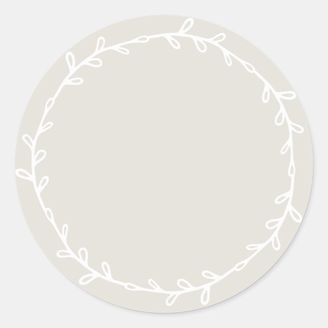 Sticker Rond Lumière Grise Claire Écrivez Sur Maison Rustique (Devant)