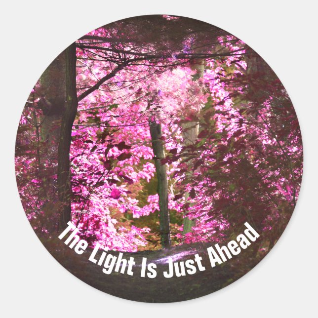Sticker Rond Lumière Sur Le Chemin Inspirationnel (Devant)