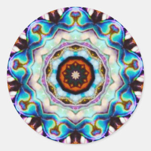 Sticker Rond Lumières bleues de la fracture Paua Shell