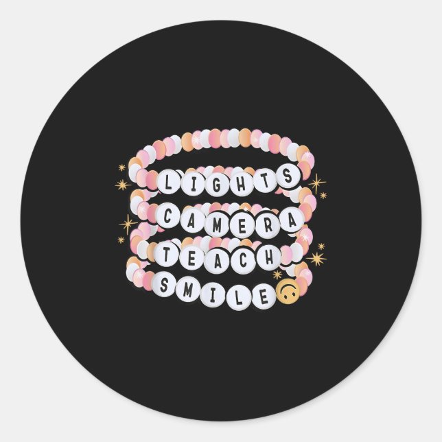 Sticker Rond Lumières Caméra Enseigner Smile Bracelet Enseignan (Devant)
