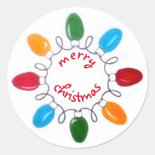 Sticker Rond Lumières de Noël