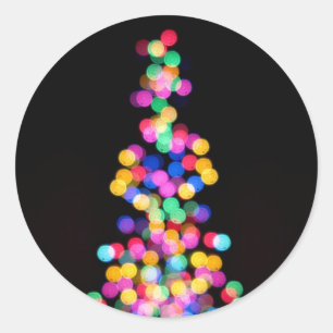 Sticker Rond Lumières de Noël floues