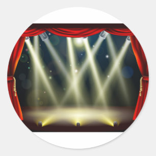 Sticker Rond Lumières d'étape de théâtre