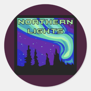 Sticker Rond Lumières du Nord
