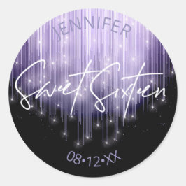 Sticker Rond Lumières en cascade Sweet 16 Violet ID790