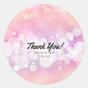 Sticker Rond Lumières scintillantes de teint pêche pour une fêt