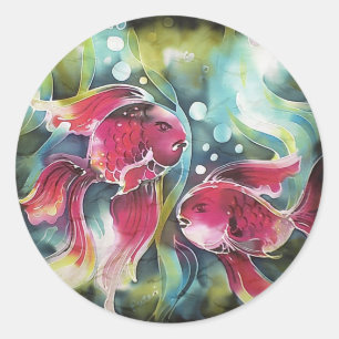 Sticker Rond Luminosité du poisson d'or