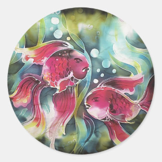 Sticker Rond Luminosité du poisson doré