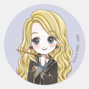Sticker Rond Luna Lovegood aquarelle magique