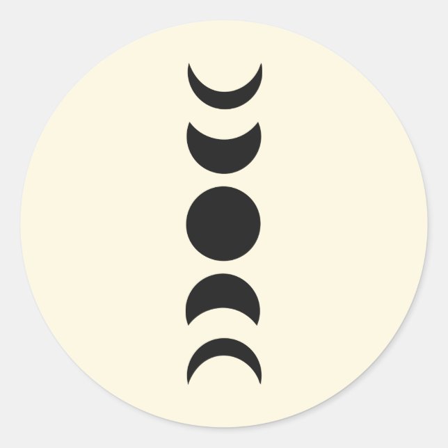 Sticker Rond Lunar Luxe Black & Cream Moon Mariage (Devant)
