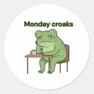 Sticker Rond Lundi Croaks