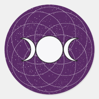 Sticker Rond Lune de déesse triple