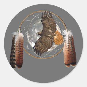 Sticker Rond Lune de faucon