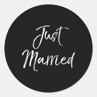 Sticker Rond Lune De Miel Pour Mari Juste Marié