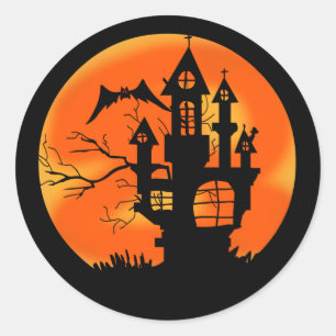 Sticker Rond Lune d'Halloween