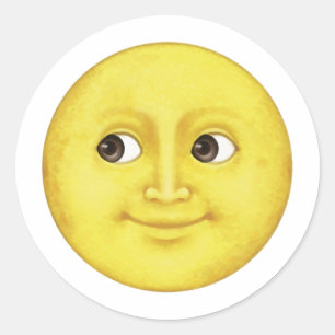 Sticker Rond Lune jaune - Emoji