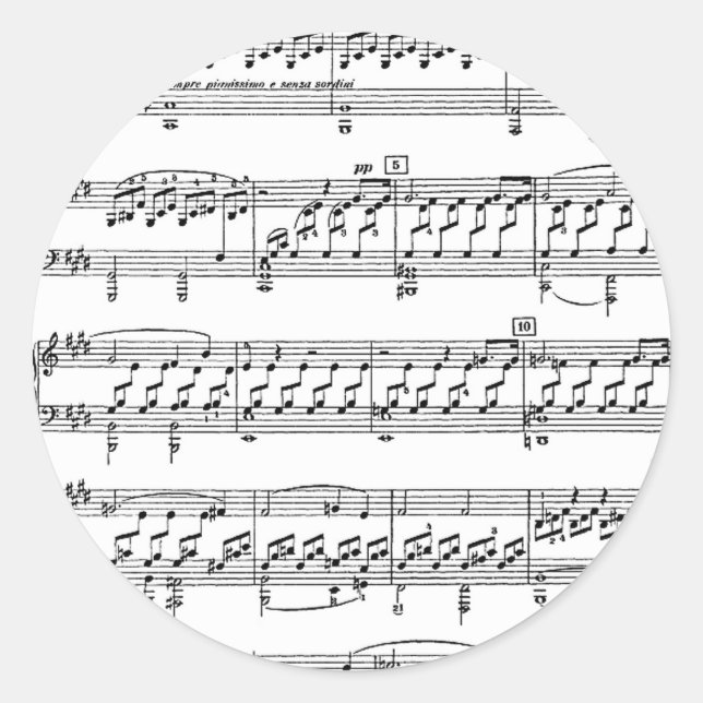 Sticker Rond Lune-Sonate-Ludwig-Beethoven (Devant)