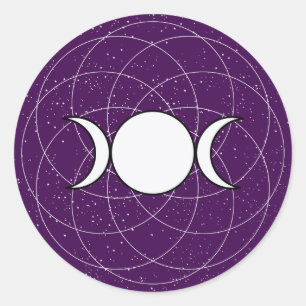 Sticker Rond Lune triple de déesse
