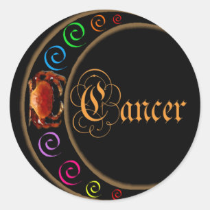 Sticker Rond Lunes Celestrial Cancer du zodiaque
