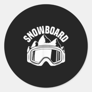 Sticker Rond Lunettes de ski snowboard Ski Skiing Neige Snowboa