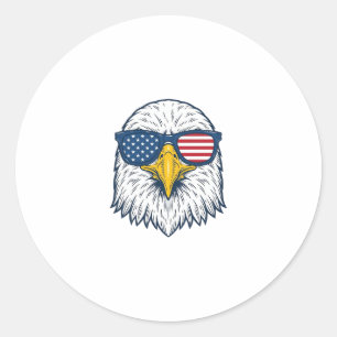 Sticker Rond Lunettes de soleil aigle patriotique dessin vector