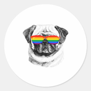 Sticker Rond Lunettes de soleil carlin Pride