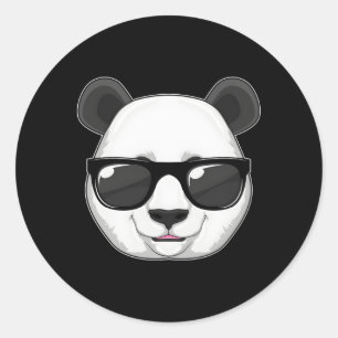 Sticker Rond Lunettes de soleil Panda