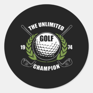 Sticker Rond L'Unlimited 1974 Champion de Golf Lecteur cadeau