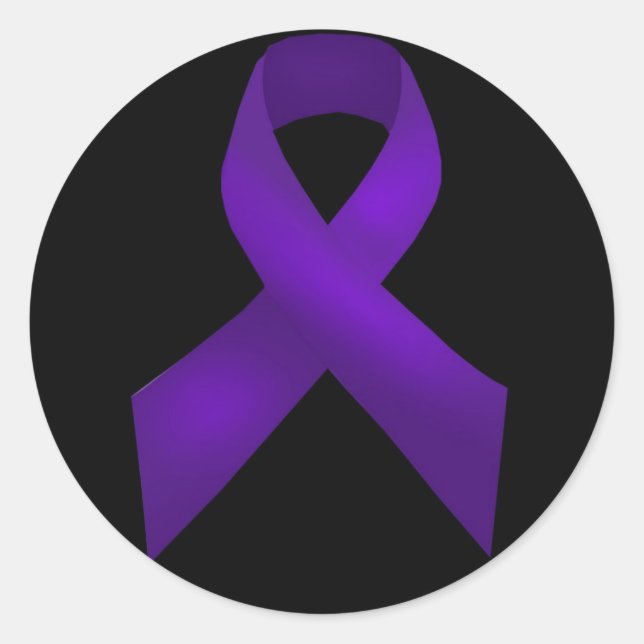 Sticker Rond Lupus de sensibilisation au ruban pourpre (Devant)