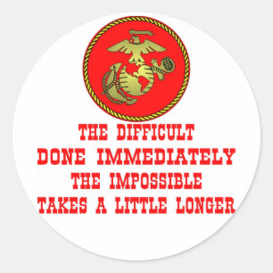 Sticker Rond L'USMC, La Difficulté À Réaliser Immédiatement L'I