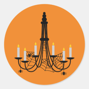 Sticker Rond Lustre d'araignée Halloween gothique