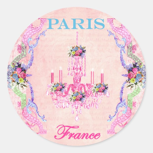 Sticker Rond Lustre Décor Lumière Paris Italie (Devant)
