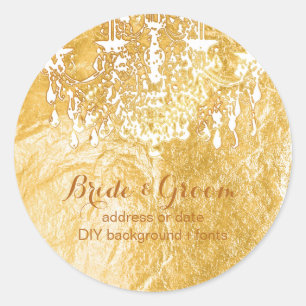 Sticker Rond Lustre en cristal de ton or PixDezines