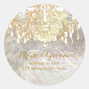 Sticker Rond Lustre en cristal de ton or PixDezines