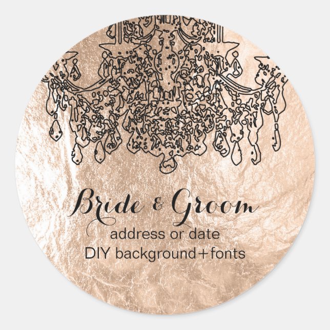 Sticker Rond Lustre PixDezines/fausse feuille champagne (Devant)