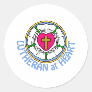 Sticker Rond Lutheran au coeur