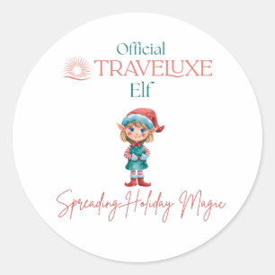 Sticker Rond Lutin de voyage officiel Traveluxe