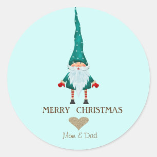 Sticker Rond Lutin Nordique Joyeux Noël