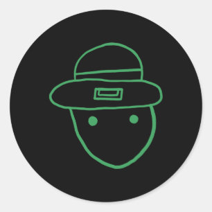 Sticker Rond Lutrin de lutin drôle amateur croquis mème irlanda