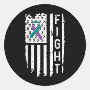 Sticker Rond Lutte contre la prévention du suicide - F américai