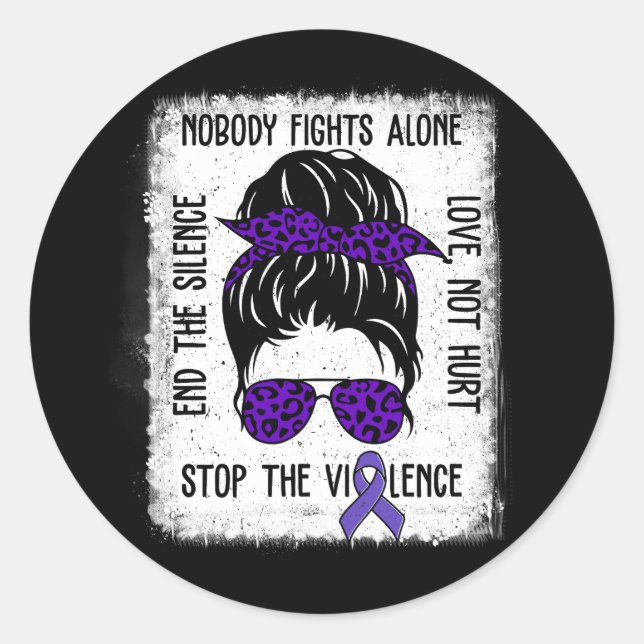 Sticker Rond Lutte contre la violence domestique - Stop Messy B (Devant)