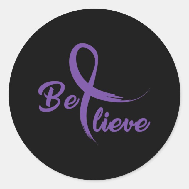 Sticker Rond Lutte contre le cancer du pancréas Ruban 3 (Devant)