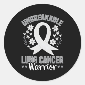 Sticker Rond Lutte contre le cancer du poumon, guerrier du canc