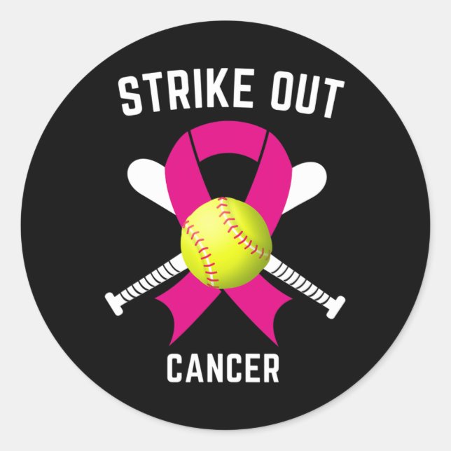 Sticker Rond Lutte Contre le cancer du sein (Devant)