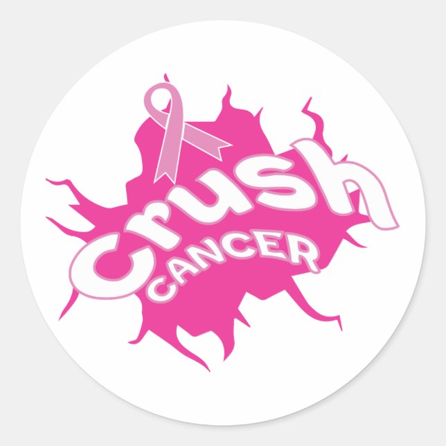 Sticker Rond Lutte contre le cancer du sein Sensibilisation au  (Devant)