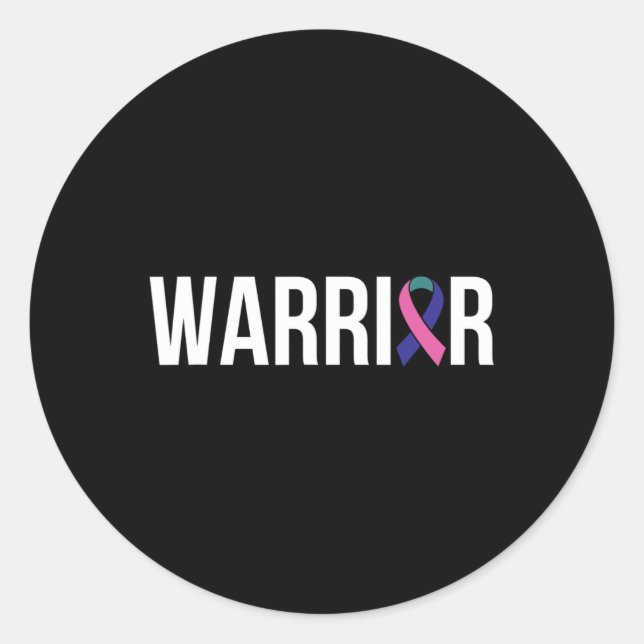 Sticker Rond Lutte contre le cancer Ruban 17 (Devant)