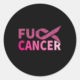 Sticker Rond Lutte contre le cancer Ruban rose Sensibilisation